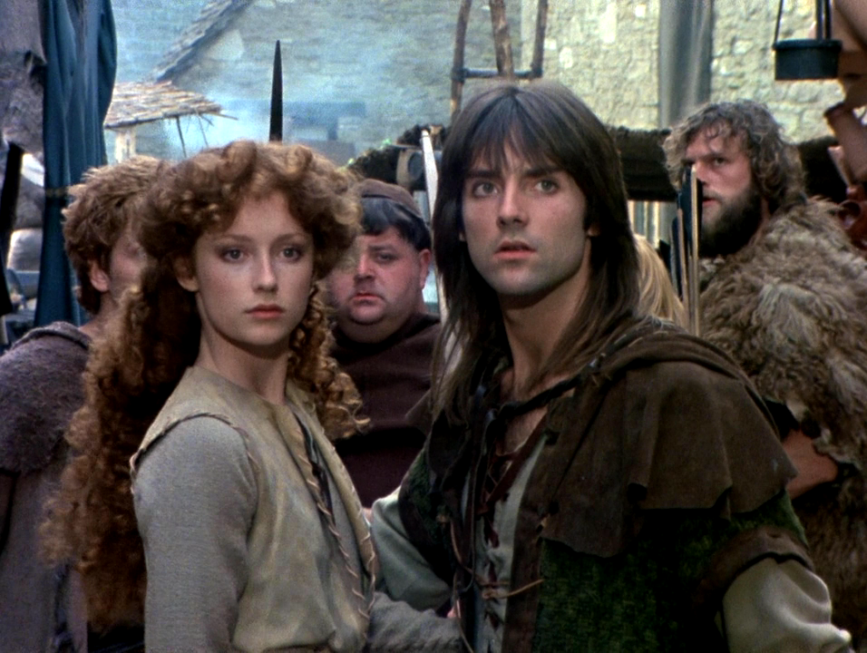 Кадр из сериала "Робин из Шервуда", Робин Гуд - Майкл Прейд, Марион - Джуди Тротт; иллюстрации из открытых источников (Яндекс-Картинки)