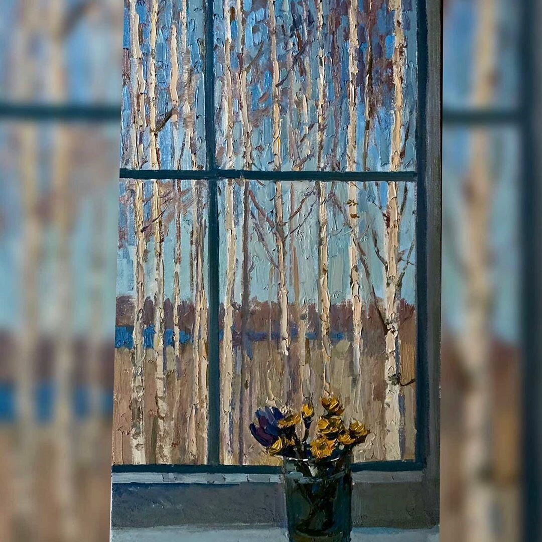 Работа художницы Ирина Рыбаковой на тему «Вид из окна». Источник: Instagram @artistrybakova