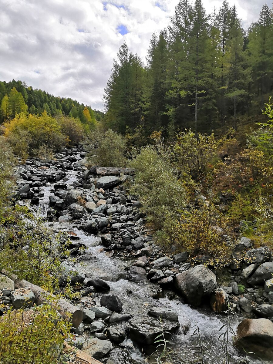 Дорога вдоль ручья постоянно размывается, оставляя большие валуны на дороге.