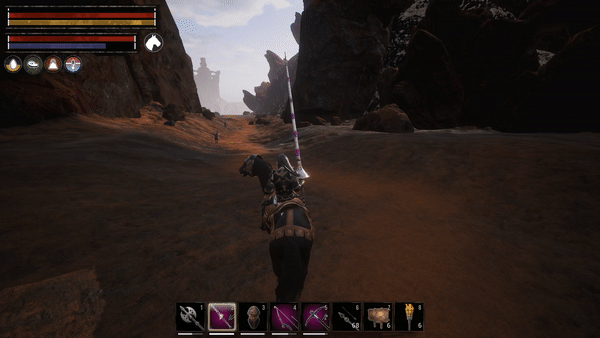 Удар копьём наносит одинаковое количество урона на всех классах сёдел