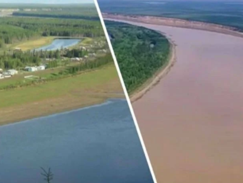 Загрязнение рек Якутии после прорыва дамбы. Источник: "ТайгаПост" 
