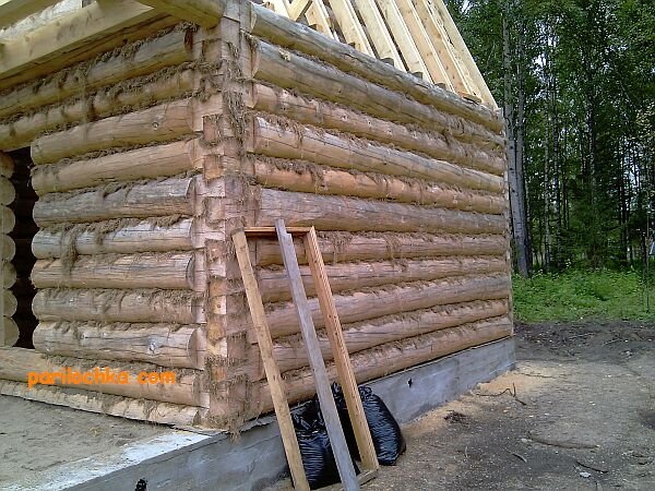 Сруб на ленточном фундаменте