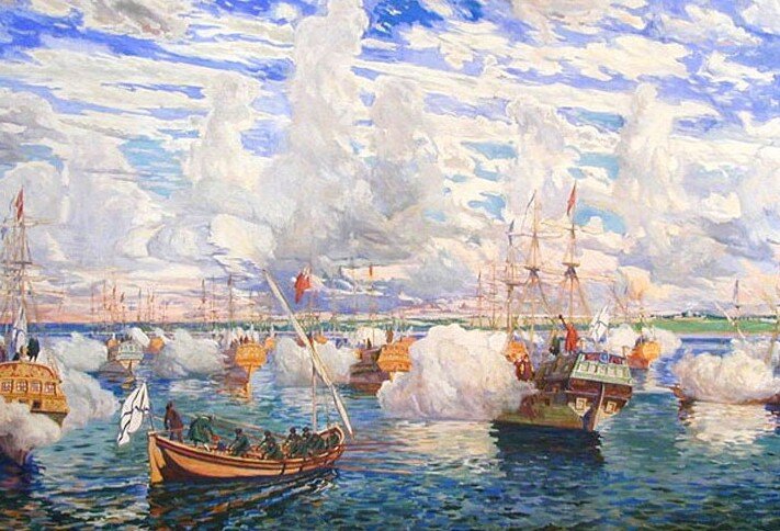 "Потешный флот" Петра I на Плещеевом озере(фото из интернета) 