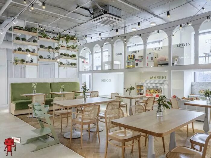 Littles kids play café