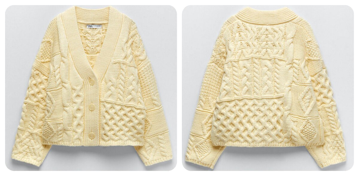 Многообразие рельефных рисунков, кардиган из коллекции Zara 