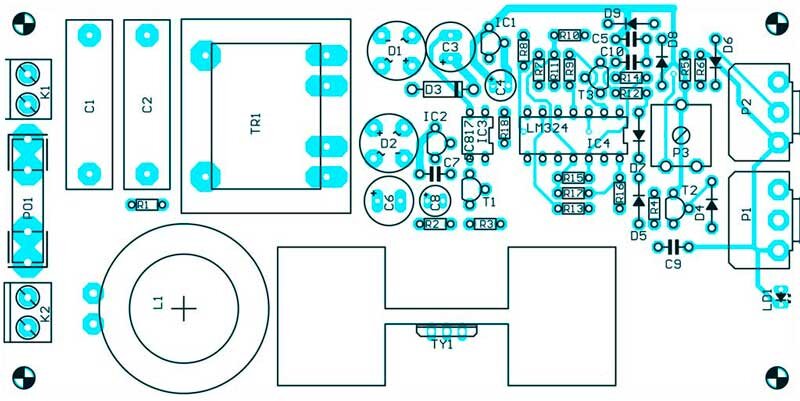 Расположение компонентов на печатной плате