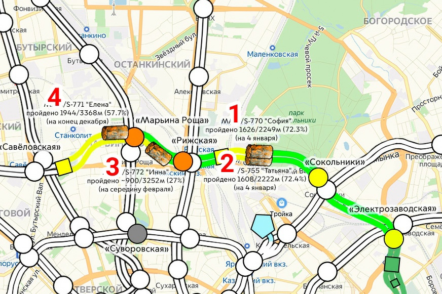 Схема станции метро марьина роща