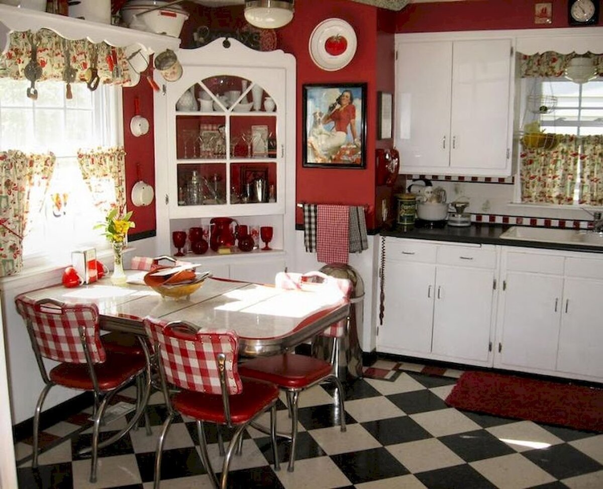 Кухня в стиле ретро интерьер (37 фото)