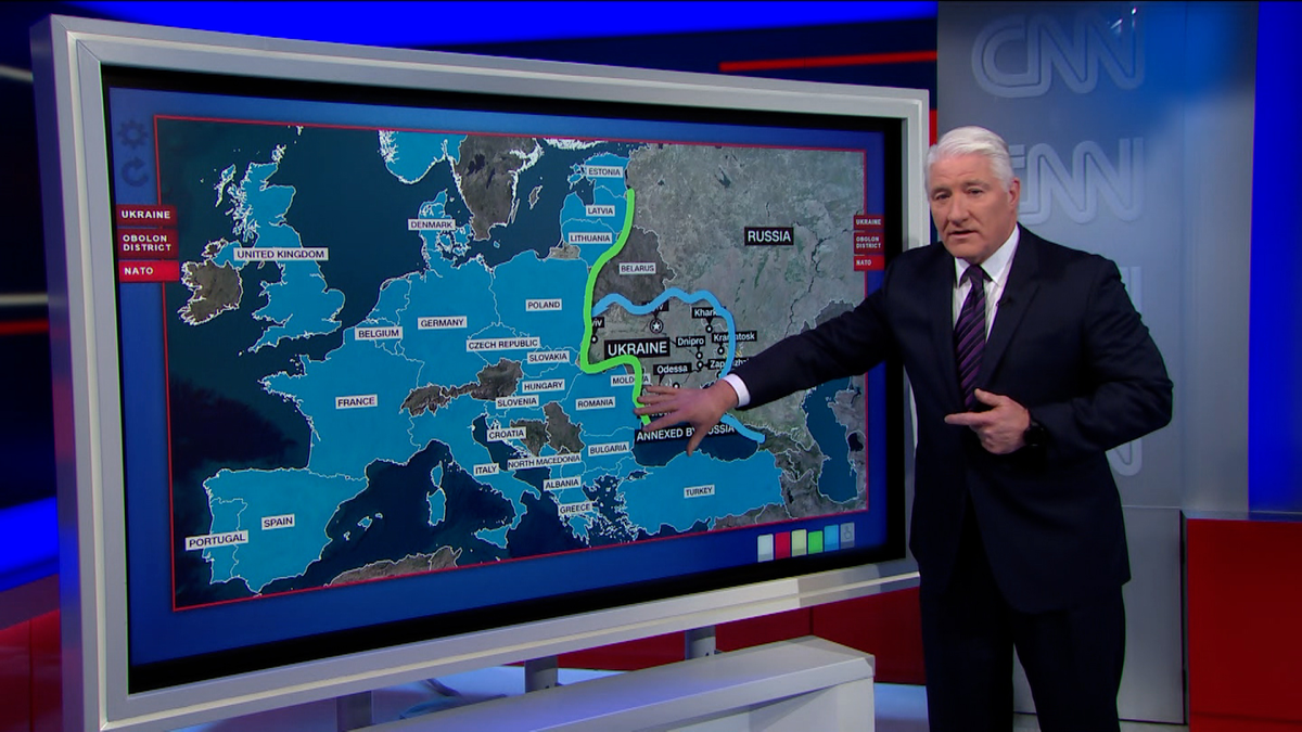 Стоп-кадр сюжета CNN о новом «железном занавесе», выстраиваемым в Европе