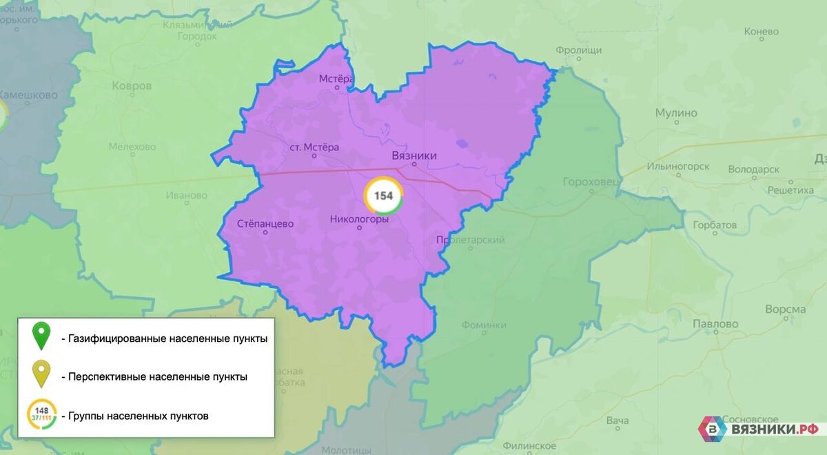 Газификация карта нижегородской области