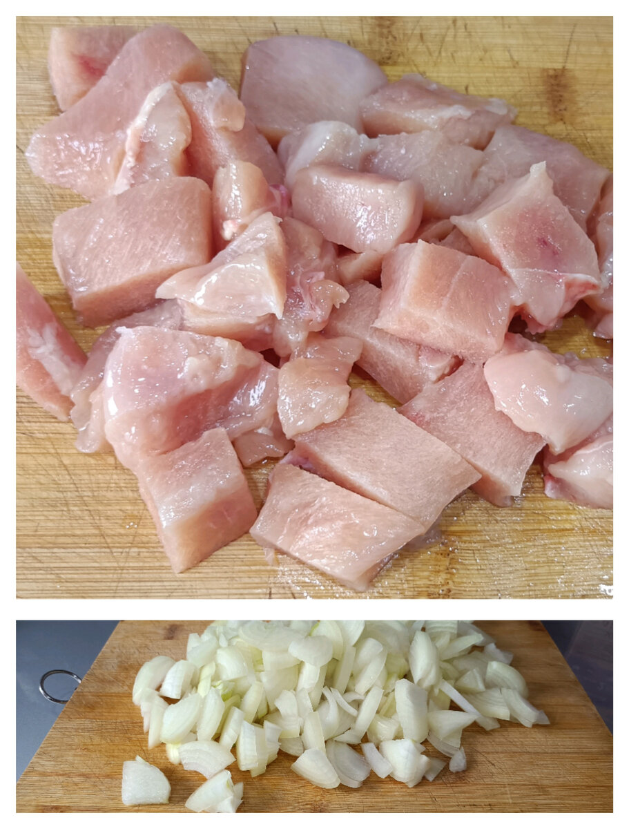 Примерно так, главное кусочки чтоб крупненькие  были