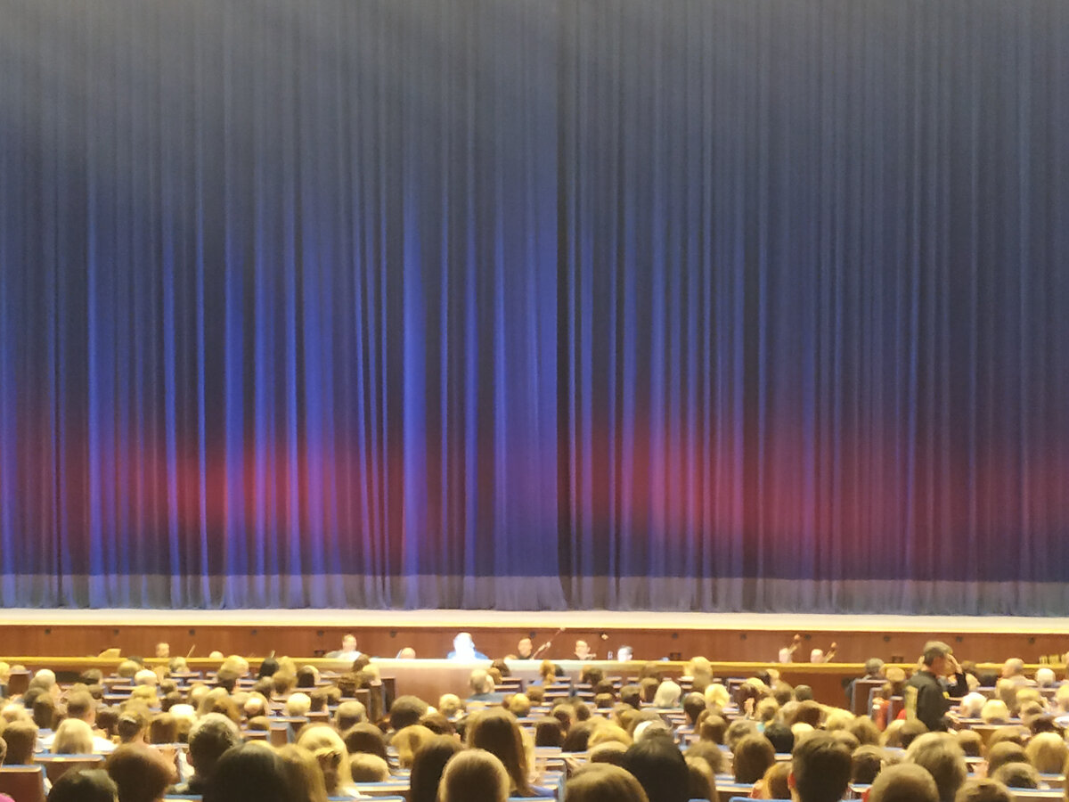 Настоящий оркестр с живой музыкой! Видите, головы повернуты к зрителям? Так музыканты приветствуют свою аудиторию 