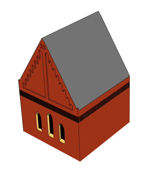 Реконструкция внешнего вида капеллы Св. Екаба в XIII веке. LNB