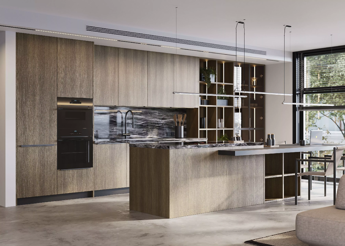 Кухня с фасадами под дерево (арт. 305)