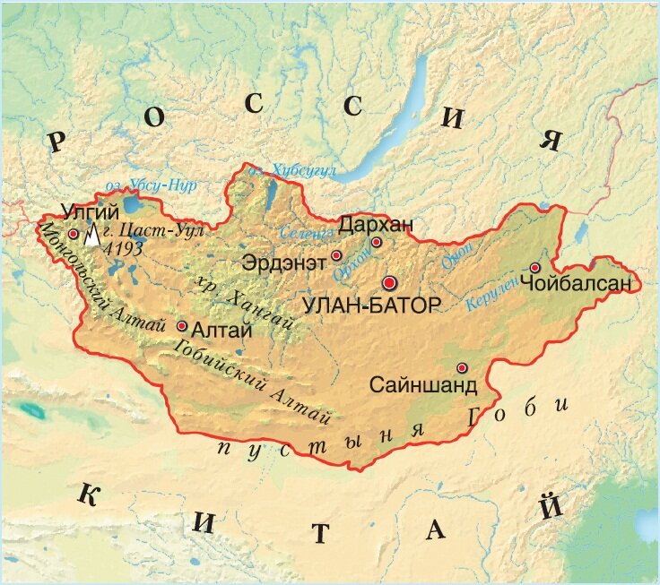 Административная карта монголии