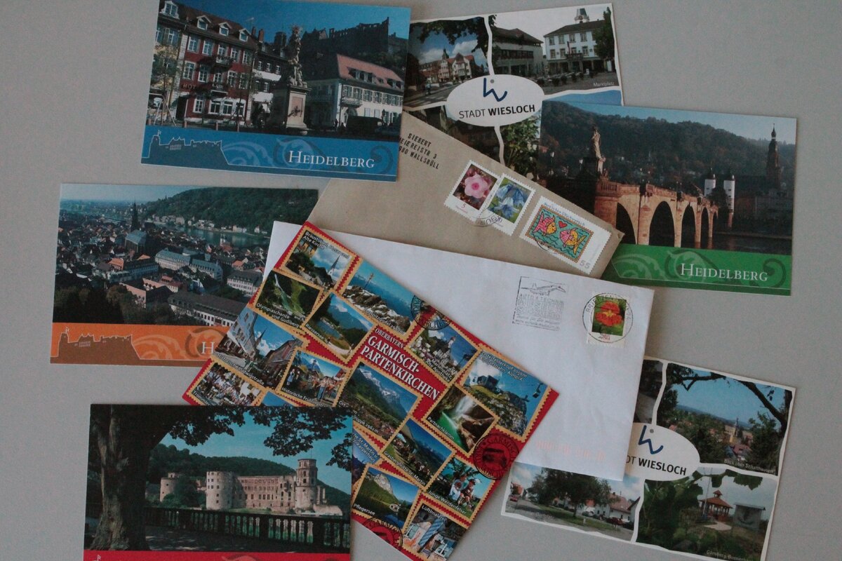 Открытки с видами Хайдельберга, Вислоха и Гармиш-Партенкирхена.