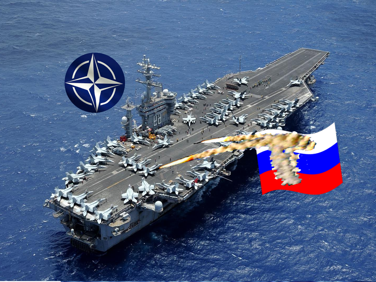 Во время стартовавших в Черном море учений НАТО, Россия отработала уничтожение  авианосца (имитировал корабль альянса) 