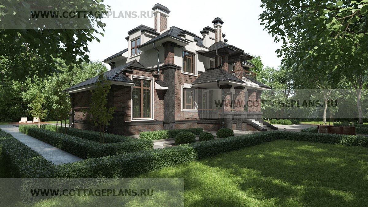 3-й и 4-й фасады дома. Источник фото: https://www.cottageplans.ru