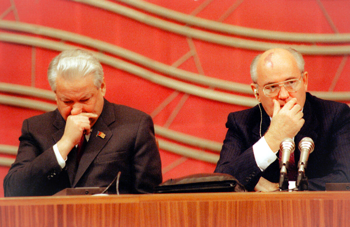 Горбачёв, Ельцин, Партия, ссср, Советский Союз, история России 