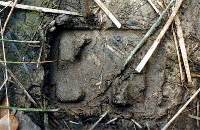 Один из отпечатков посадочной стойки НЛО. Фото: The Sun 