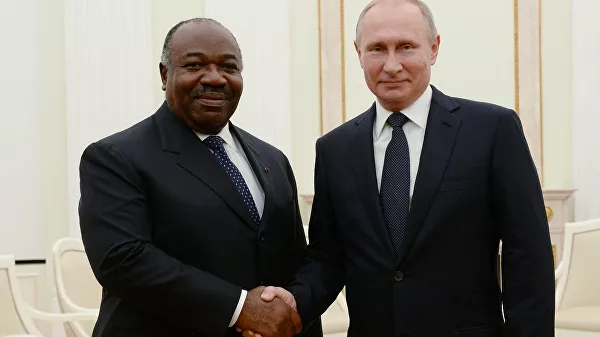 Президент России Владимир Путин и президент Габона Али бен Бонго Ондимба.