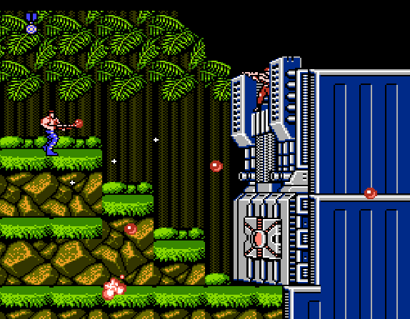 Босс 1 уровня «Defense Wall» в игре «Contra» на NES/Денди