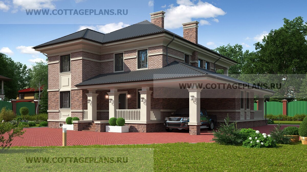 Фасады дома. Источник фото: https://www.cottageplans.ru