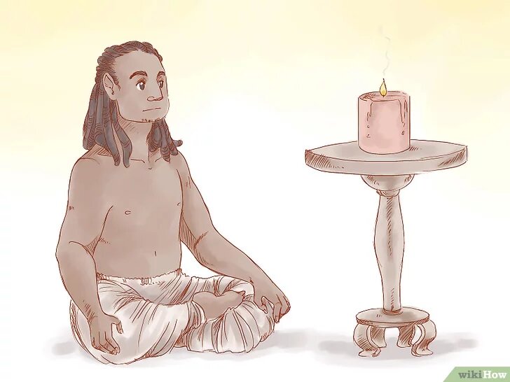 4 Попробуйте сконцентрироваться на простом визуальном объекте. Подобно мантре, вы можете использовать простой визуальный объект, чтобы заполнить им разум и достичь более глубокой осознанности. Это форма медитации с открытыми глазами, которую многие считают более простой.[19]