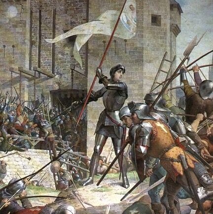 Жанна Д'Арк руководит солдатами