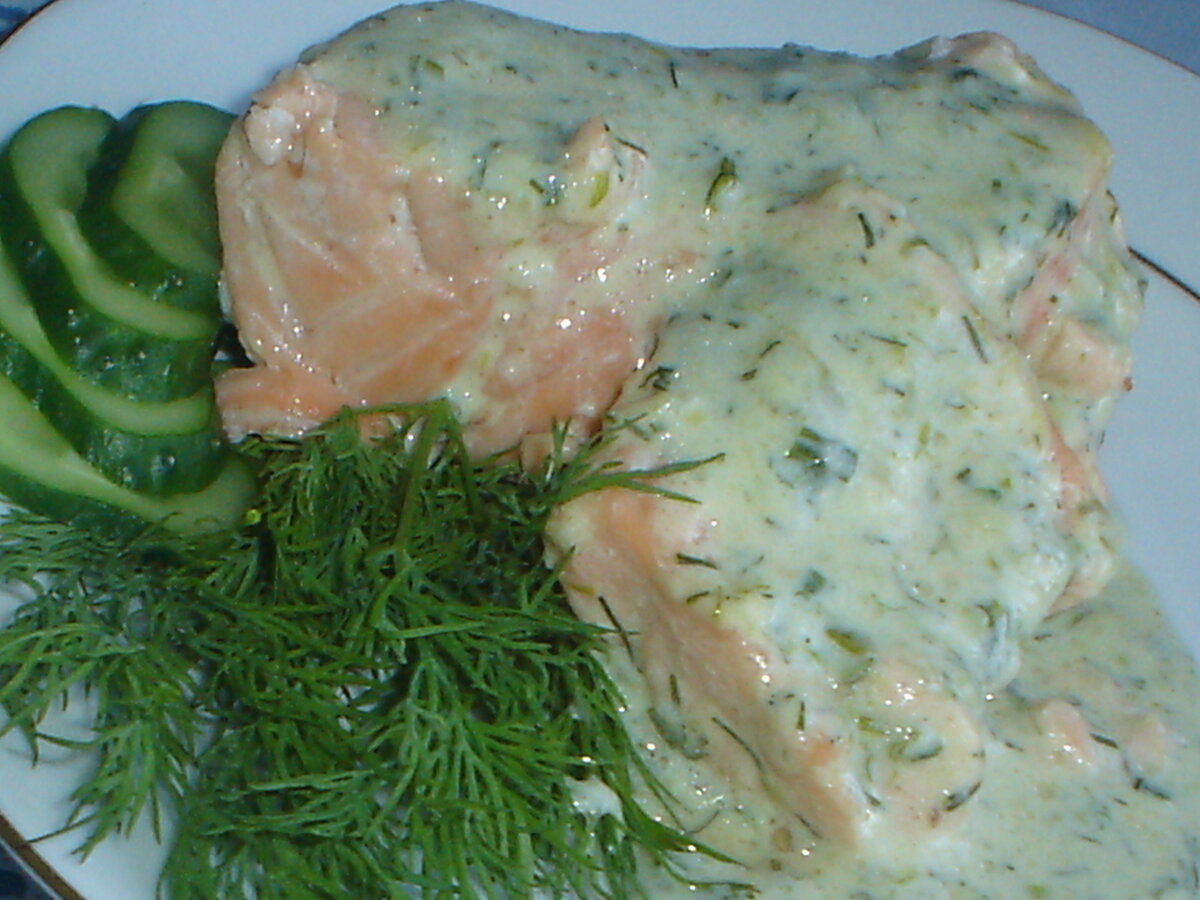 Сёмга в укропном соусе