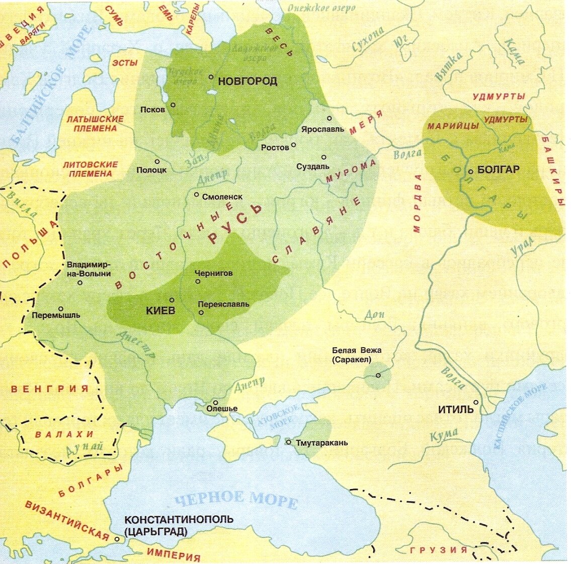 Карта древней руси на современной карте