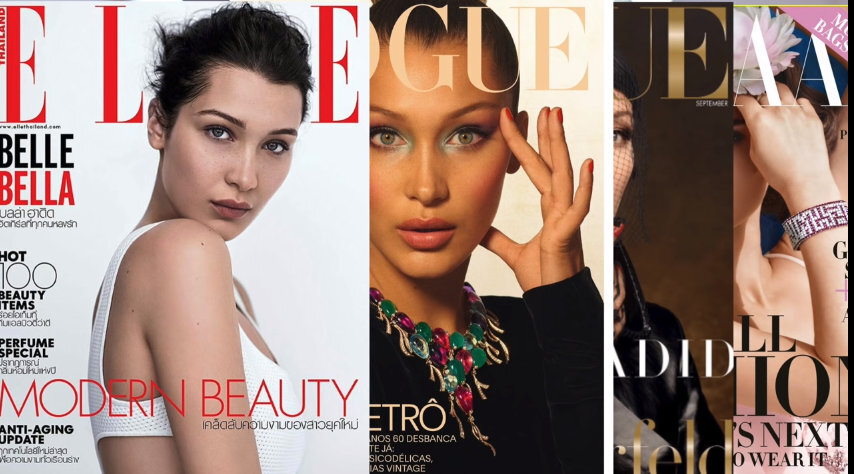 Белла Хадид на обложках Elle, Vogue, Bazaar