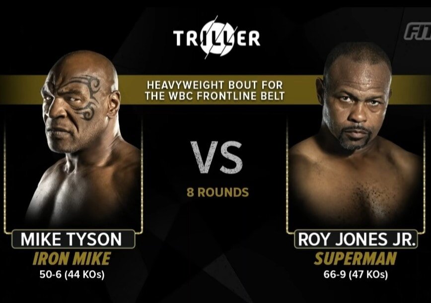 На фото Майк Тайсон и Рой Джонс