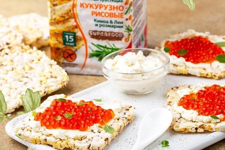 Овощной салат с хлебцами