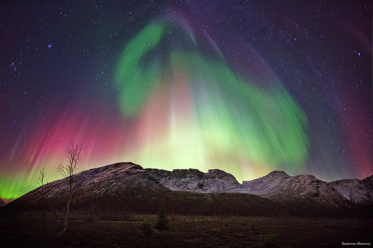 Северное сияние, фотография из сервиса Яндекс.Картинки