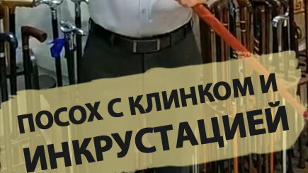 Посох трость с инкрустацией