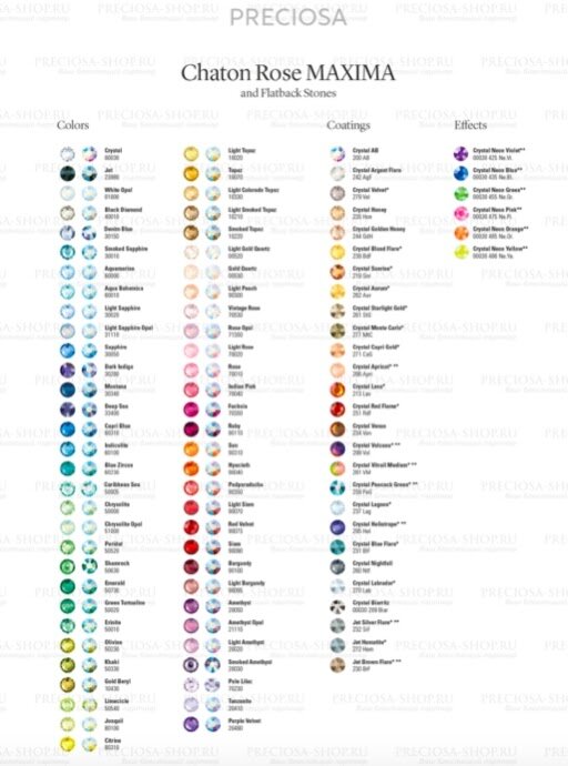 Карта цветов Preciosa