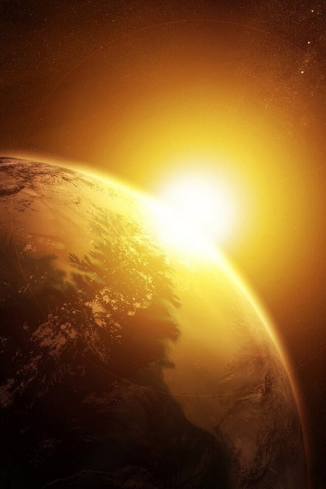 Примерно так выглядит закат из космоса