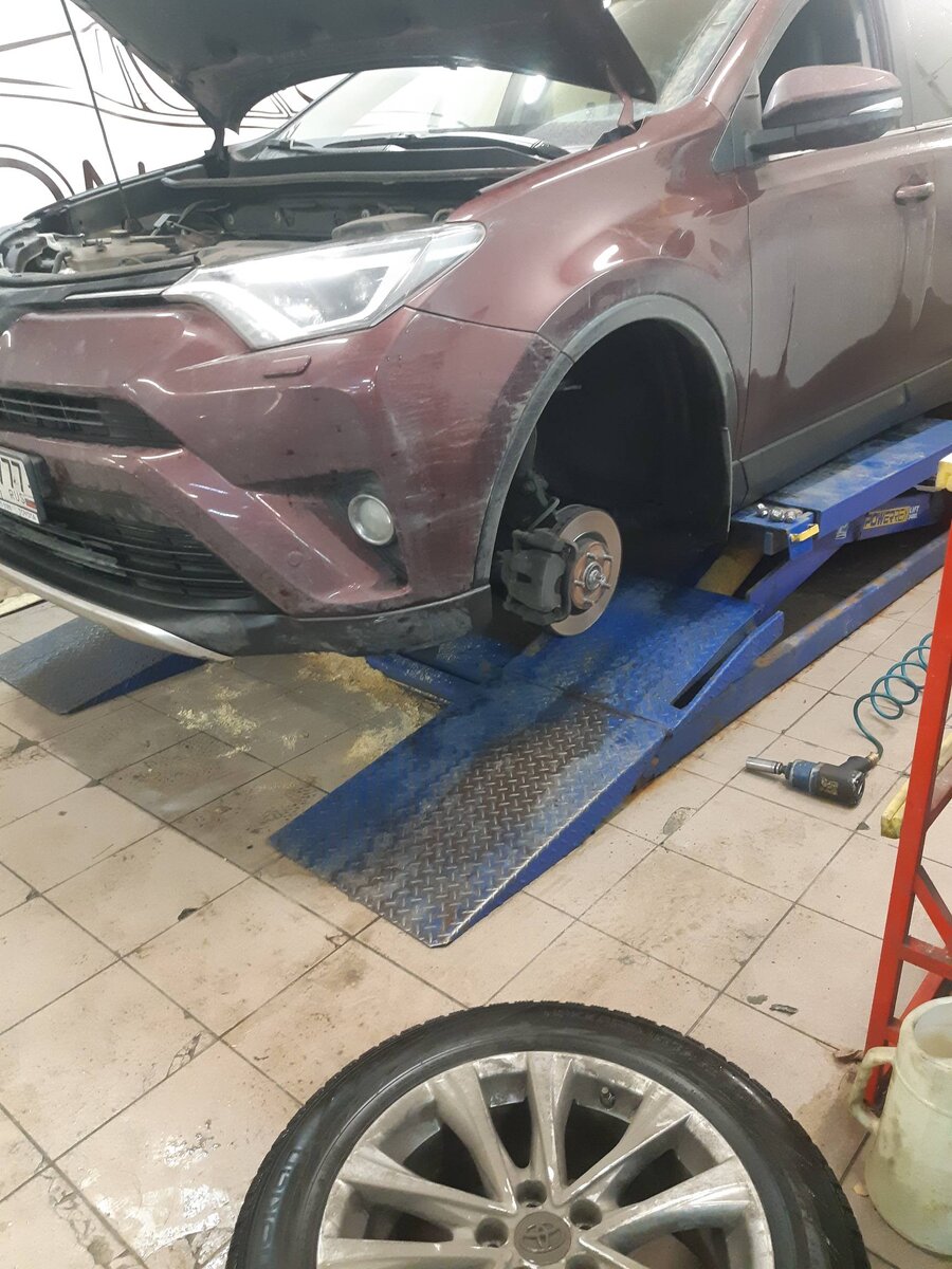 Снятие передних колес