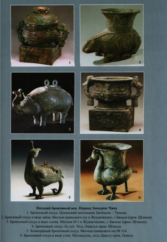 Предметы материальной культуры Чжоу. Источник - "История Китая с древнейших времен до начала XXI века", под ред. Тихвинского