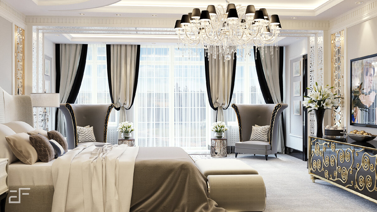 Неоклассический стиль в дизайне интерьера спальни