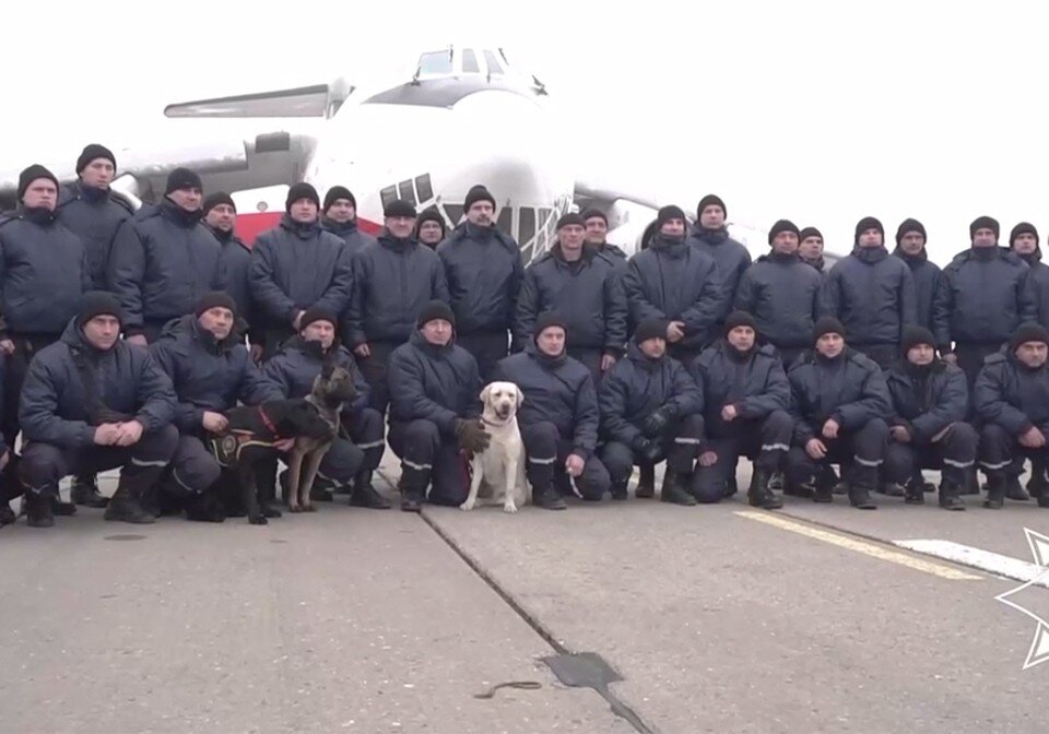     Спасатели вернулись домой. Фото: кадр видео МЧС Беларуси