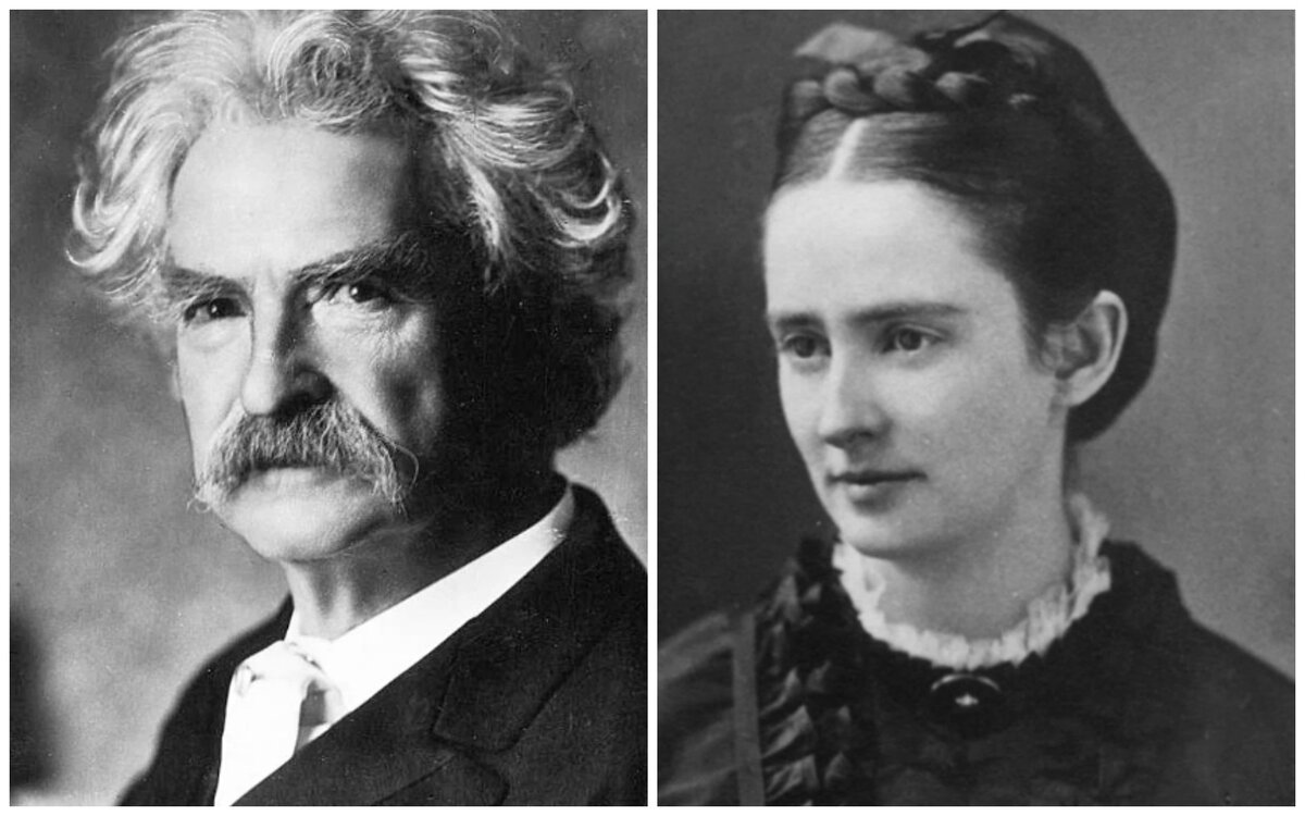 Оливия и Марк Твен прожили 35 лет вместе, хотя сначала никаких перспектив на счастье не было. Фото: Pinterest