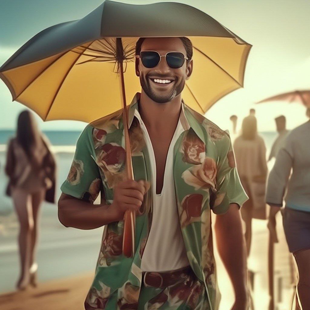 Успешный предприниматель имеет и зонты и солнцезащитные очки в ассортименте