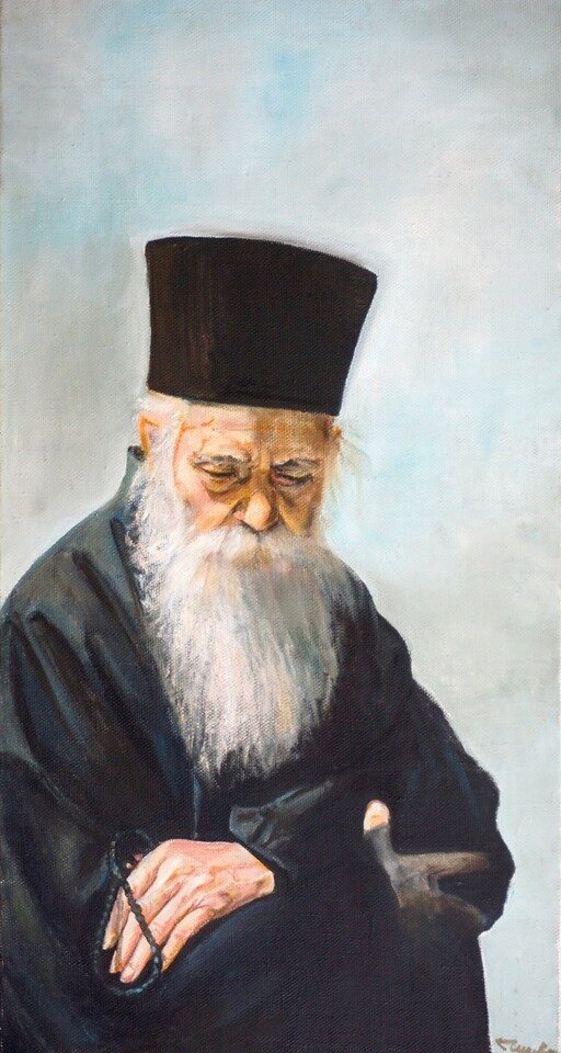 Лидия Чупрякова Портрет греческого монаха 84×44 хм 2008 г