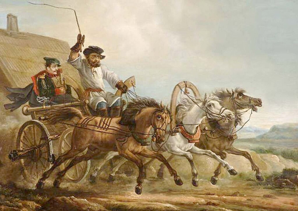 Картина А.О. Орловского "Ямщик, не гони лошадей". Фото из открытых источников Интернета.