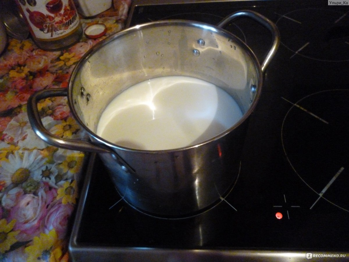 Молоко доводим примерно до 95°
