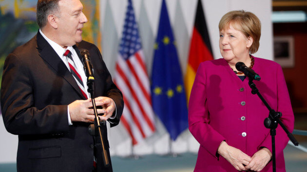 Майк Помпео и Ангела Меркель