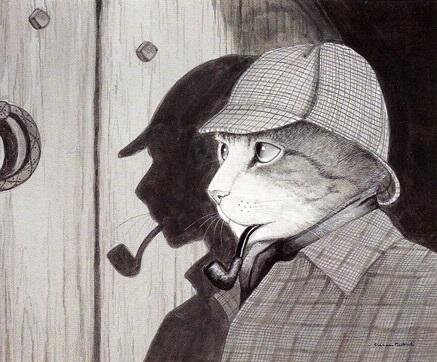 Детектив Мурзик Холмс. Источник картинки: http://calinquette.canalblog.com/archives/belles_images_de_chats/index.html