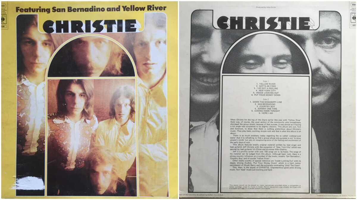 Группа кристи биография. Christie Yellow River обложка. Группа Кристи. Группа Christie фото. Обложки пластинок Christie.